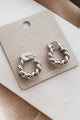 Hearing Whispers Twisted Huggie Hoop Earrings (Silver) - NanaMacs