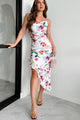 My Time To Bloom Asymmetric Floral Midi Dress (Off White/Multi) - NanaMacs
