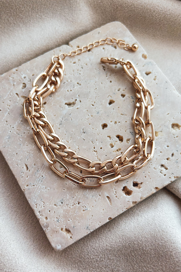 More Authenticity Double Chain Bracelet (Gold) - NanaMacs