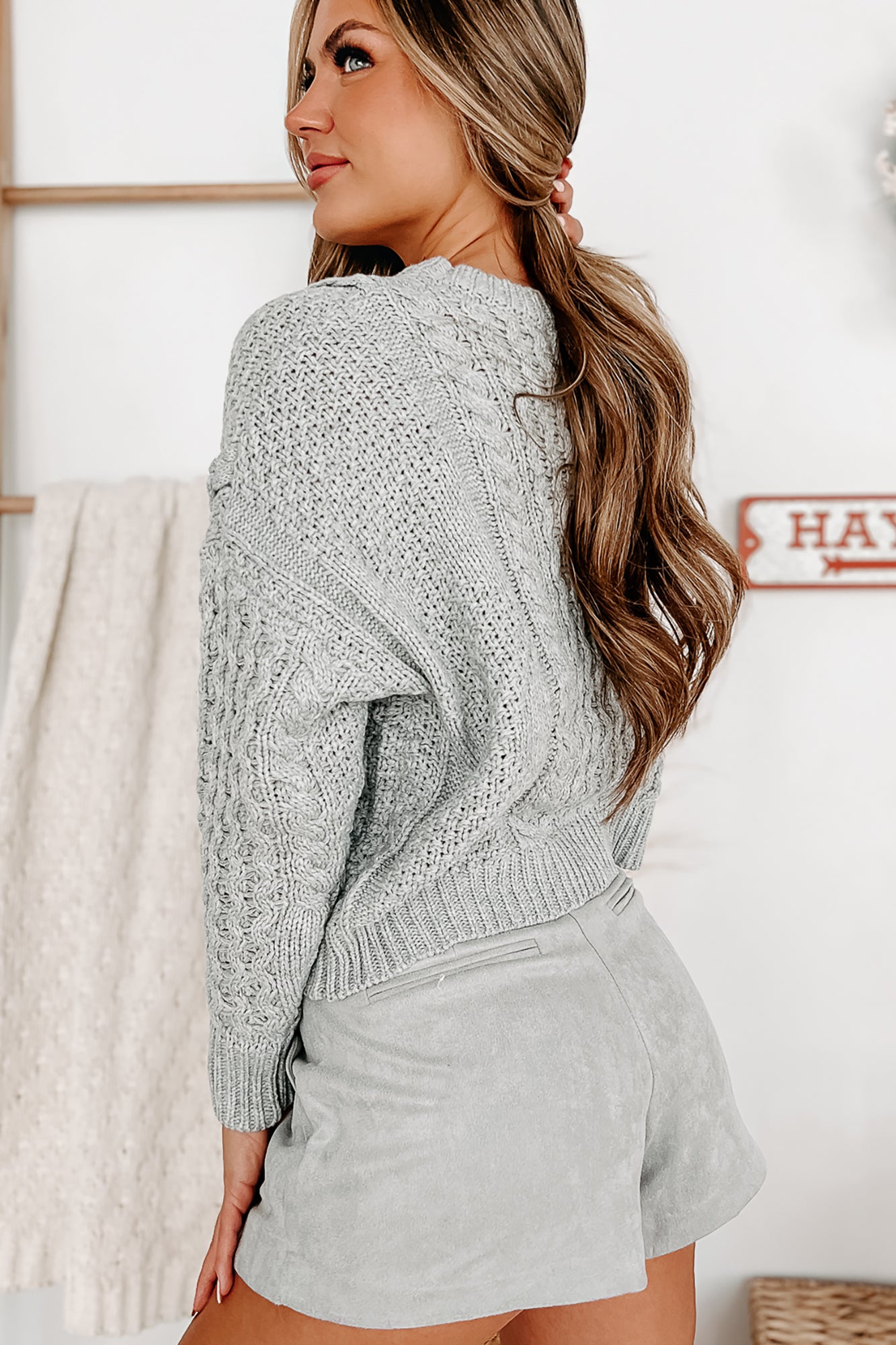 Nantucket Chill Cable Knit Sweater (Heather Grey) - NanaMacs