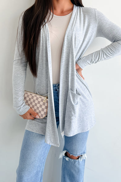 Keeping You Around Lightweight Zenana Cardigan (Heather Grey) - NanaMacs