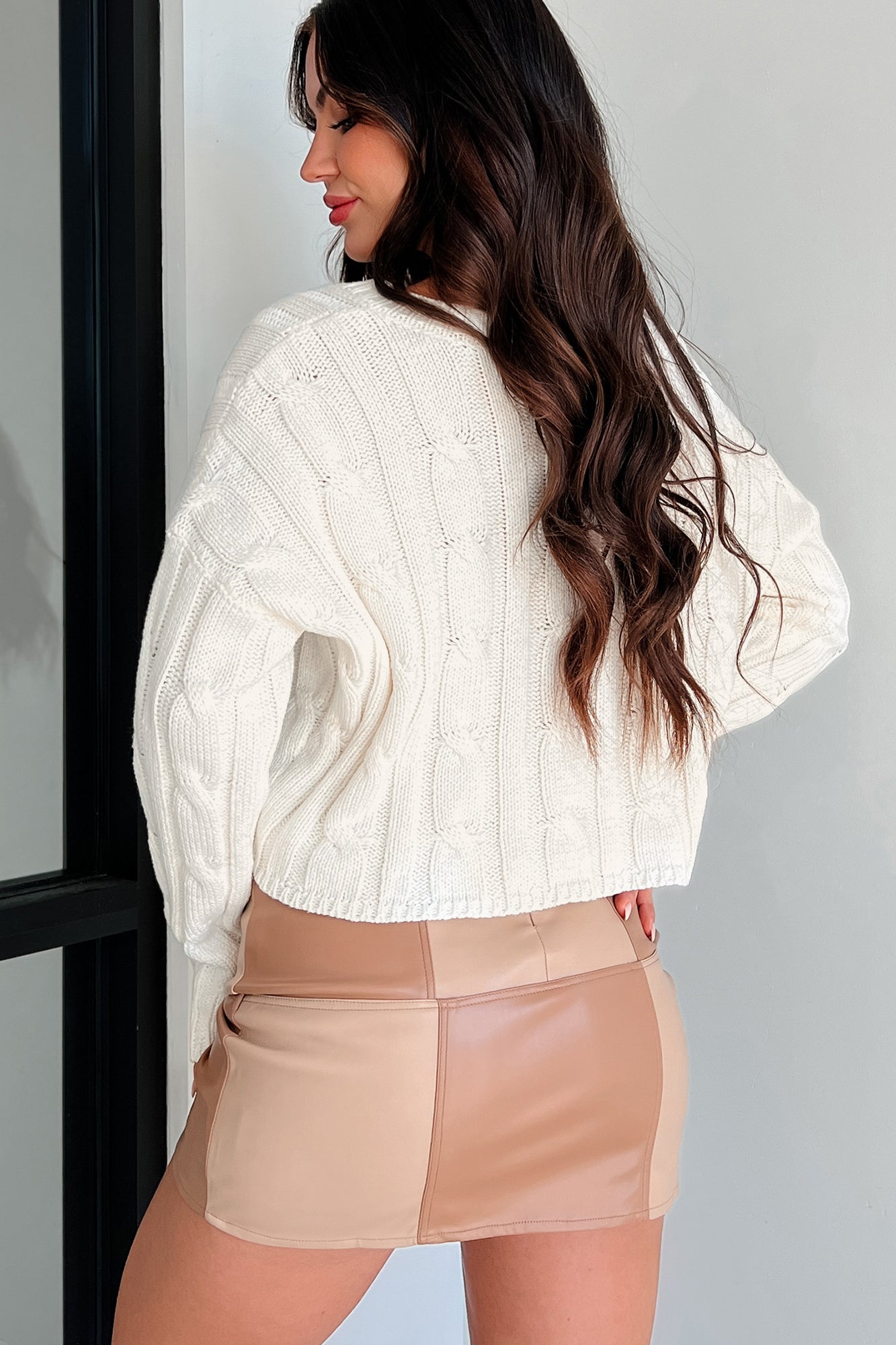 Cambridge Cutie Cable Knit Sweater (Cream) - NanaMacs