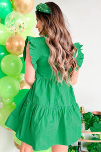 Aisling Sequin Clover Mini Dress (Green) - NanaMacs