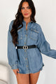 Dixon Oversized Denim Shirt (Dark Denim) - NanaMacs