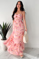 I Hope You Think Of Me Marble Printed Maxi Dress (Pink Multi) - NanaMacs