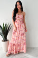 I Hope You Think Of Me Marble Printed Maxi Dress (Pink Multi) - NanaMacs