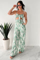 Serene Confidence Smocked Cut-Out Jumpsuit (Sage) - NanaMacs