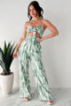 Serene Confidence Smocked Cut-Out Jumpsuit (Sage) - NanaMacs