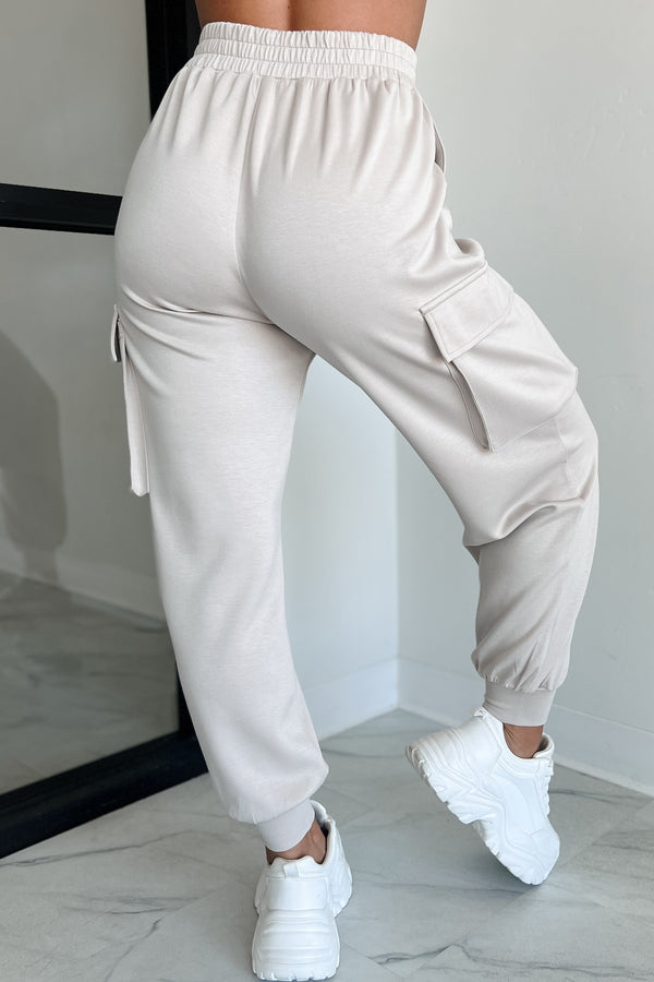 Forever A Homebody Cargo Joggers (Light Tan) - NanaMacs