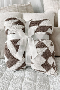 DOORBUSTER Cozier By The Minute Fuzzy Blanket (Taupe Aztec) - NanaMacs