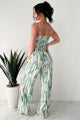 Serene Confidence Smocked Cut-Out Jumpsuit (Sage) - NanaMacs