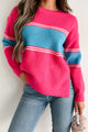 Sitcom Special Striped Colorblock Sweater (Pink/Blue) - NanaMacs
