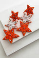 Star Athlete Beaded Star Earrings (Orange/White) - NanaMacs