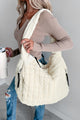 Ready For Takeoff Oversized Quilted Zenana Tote (Off White) - NanaMacs