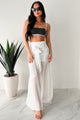 That Time Of Year Tiered Flowy Pants (White) - NanaMacs