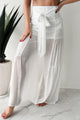 That Time Of Year Tiered Flowy Pants (White) - NanaMacs