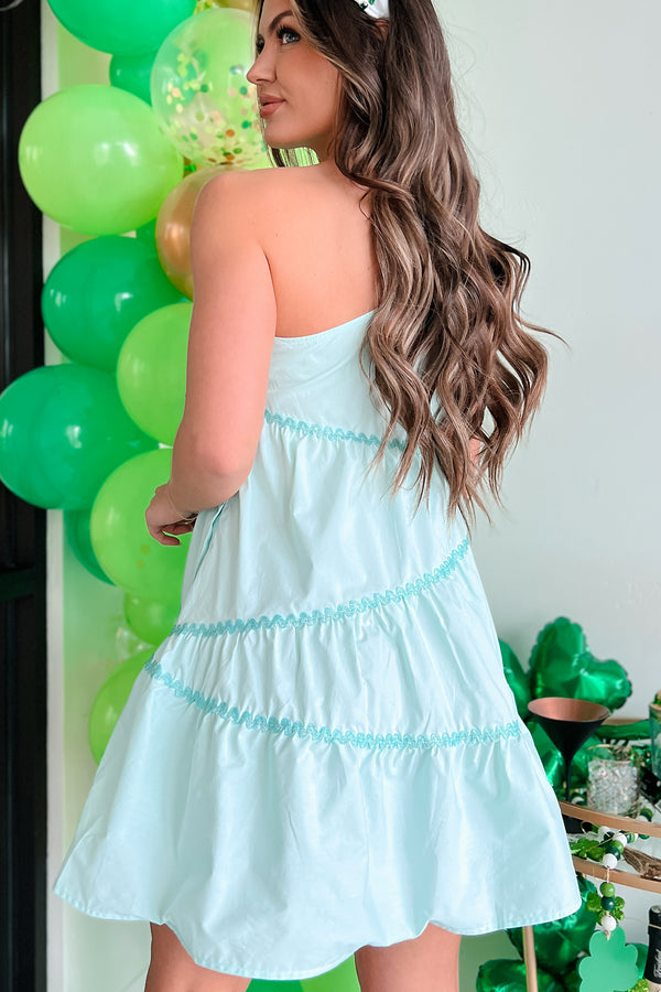 My Kind Of Cute One Shoulder Mini Dress (Light Mint) - NanaMacs