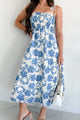 Garden Breeze Floral Midi Dress (Cream/Blue) - NanaMacs