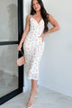 Our Love Grows Floral Midi Dress (Cream) - NanaMacs