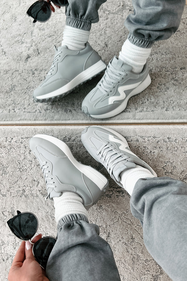 Cole Lace-Up Sneaker (Grey) - NanaMacs