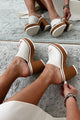 Stylish Steps Lightweight Platform Heel Sandal (Ivory) - NanaMacs
