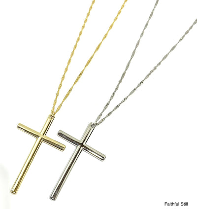 Strong Minded 18K Gold Plated Cross Necklace (Gold) - NanaMacs