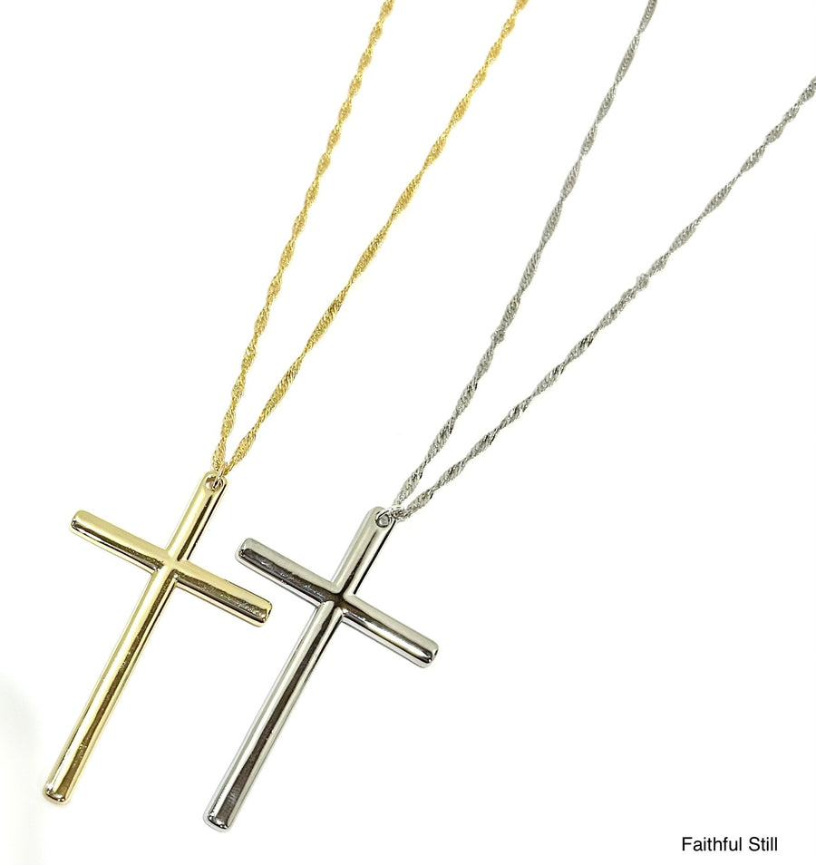 Strong Minded 18K Gold Plated Cross Necklace (Gold) - NanaMacs