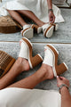 Stylish Steps Lightweight Platform Heel Sandal (Ivory) - NanaMacs