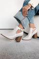 Almost There Cut-Out Ankle Booties (Ivory) - NanaMacs