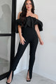 Too Complicated Off The Shoulder Jumpsuit (Black) - NanaMacs