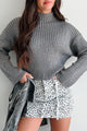 Mostly Amused Mock Neck Sweater (Charcoal) - NanaMacs