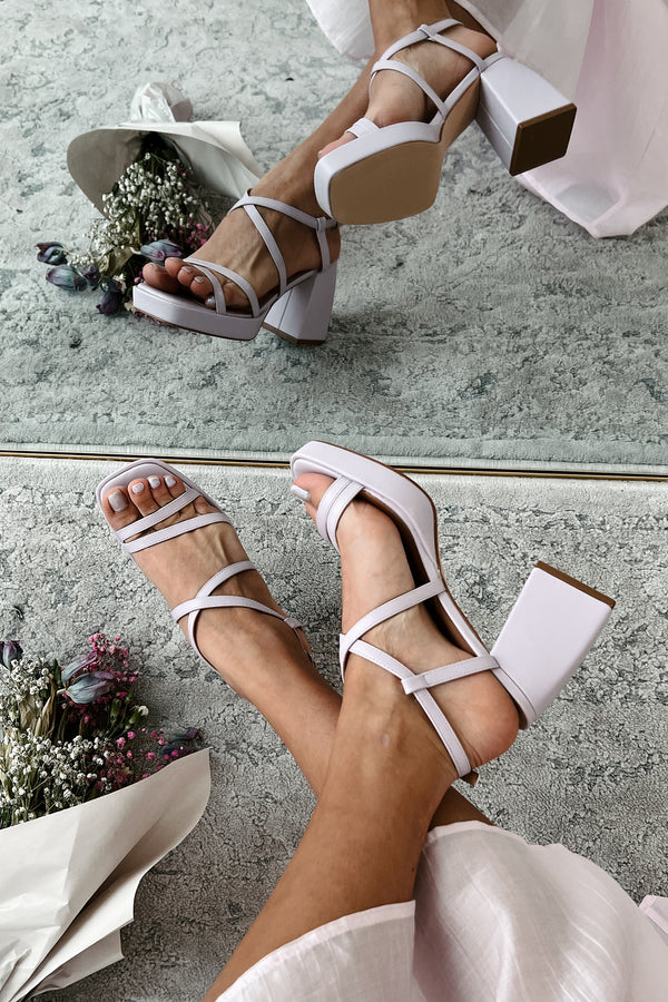 Aniston Strappy Platform Heeled Sandals (Lavender) - NanaMacs