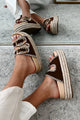 Cabo Casual Double Strap Platform Sandals (Brown) - NanaMacs