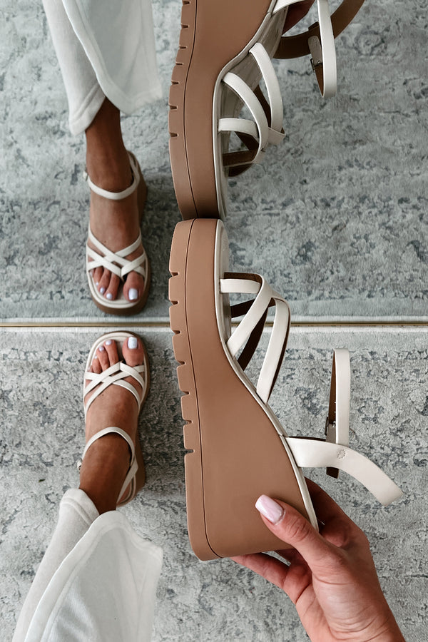 Arlan Platform Sandals (Bone) - NanaMacs