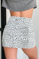 Attitude On Point Leopard Print Denim Skirt (White/Black) - NanaMacs