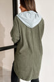 Ours For The Taking Oversized Hooded Corduroy Shacket (Olive) - NanaMacs