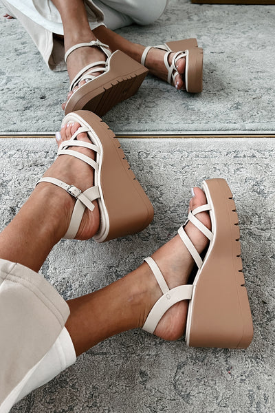 Arlan Platform Sandals (Bone) - NanaMacs