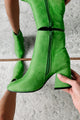 Remarkably Bold Faux Suede Booties (Green) - NanaMacs