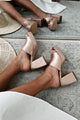 Cosmic Karma Platform Heeled Sandals (Rose Gold) - NanaMacs