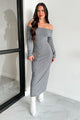 Tanya Off The Shoulder Sweater Maxi Dress (Heather Grey) - NanaMacs