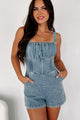 Who's Counting Corset Denim Romper (Denim)