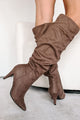 Seeing Things My Way Slouchy Knee High Boots (Taupe) - NanaMacs