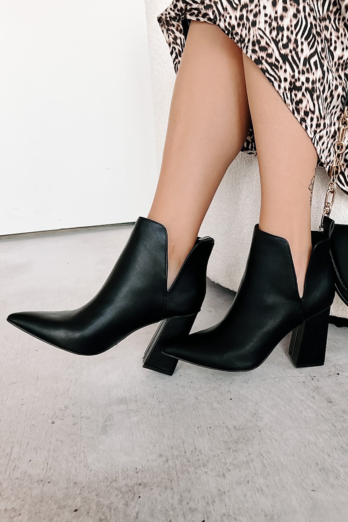 Boston In The Side Cut-Out Ankle Booties (Black) - NanaMacs