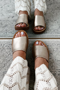 Life's A Breeze Slide Sandals (Champagne) - NanaMacs