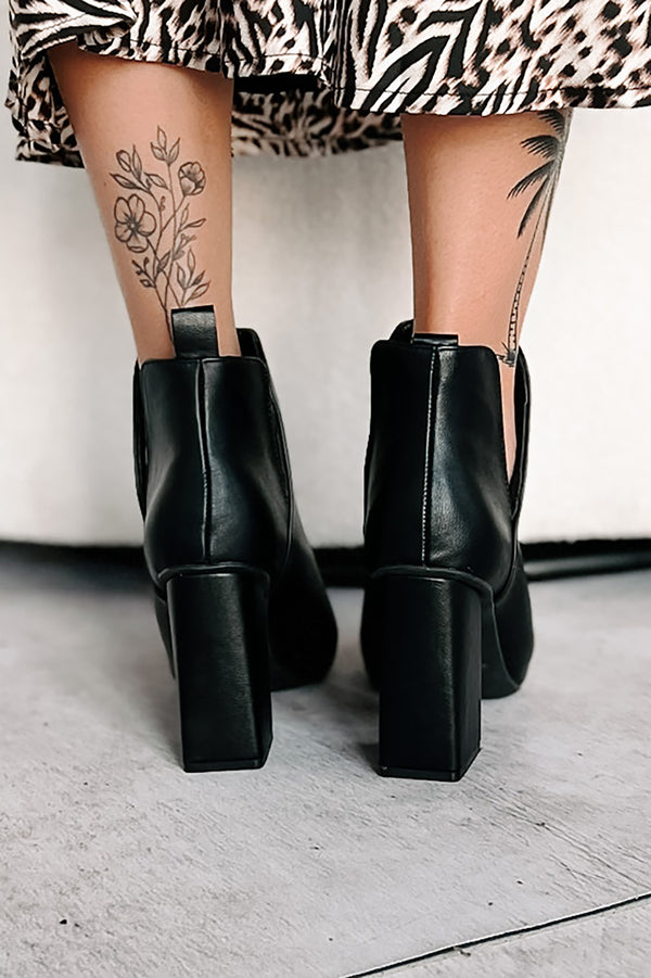 Boston In The Side Cut-Out Ankle Booties (Black) - NanaMacs