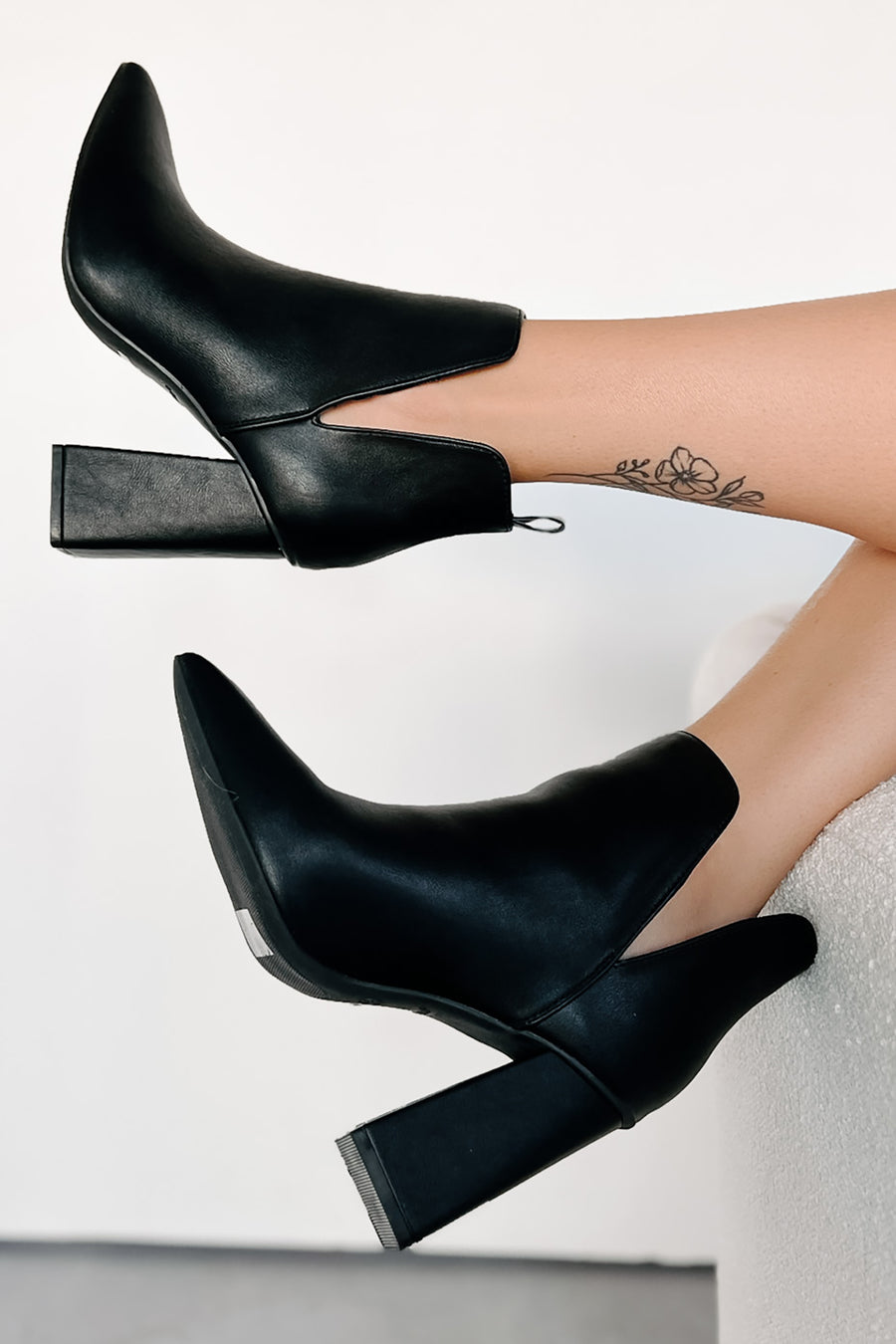 Boston In The Side Cut-Out Ankle Booties (Black) - NanaMacs