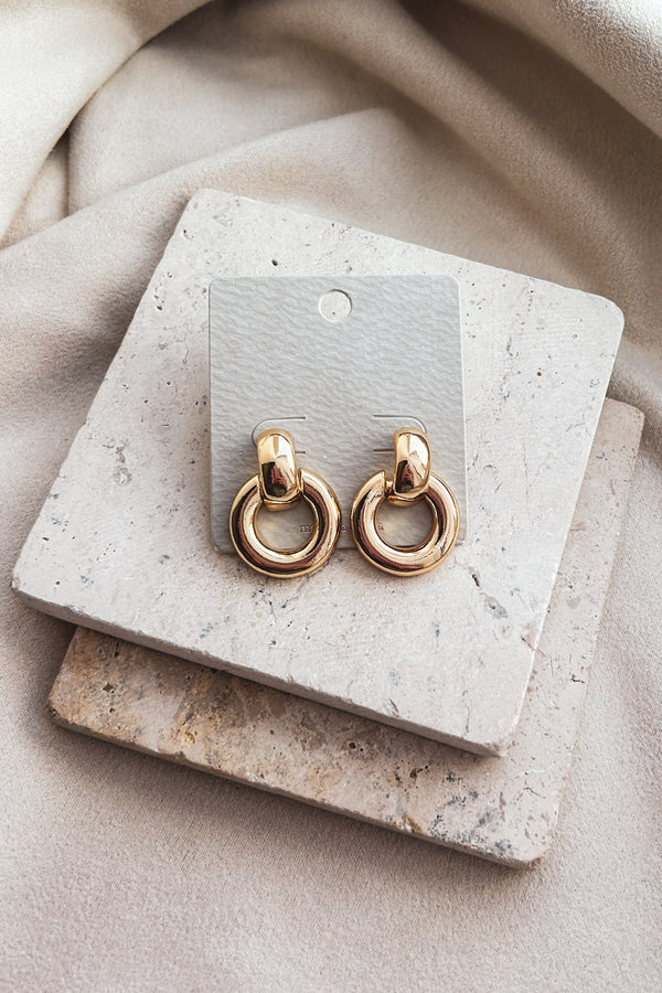 Little Bit Of Luxury Door Knocker Earrings (Gold) - NanaMacs