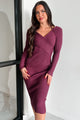 Adena Sweater Knit Midi Dress (Purple) - NanaMacs