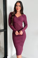 Adena Sweater Knit Midi Dress (Purple) - NanaMacs