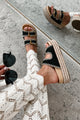 Cabo Casual Double Strap Platform Sandals (Black) - NanaMacs